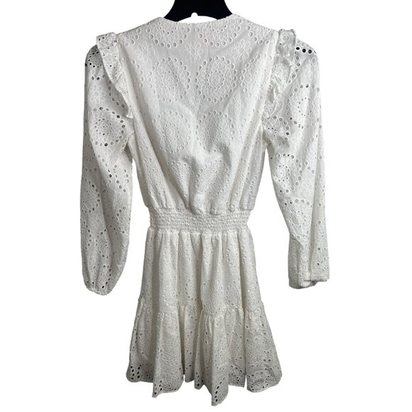 Lilly Pulitzer Taviana Eyelet Dress White Circle Bloom Resort Style Size 00 - Picture 12 of 16